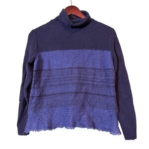 Rebecca Taylor Small Cashmere Mohair Wool Fringe‎ Sweater Cowl Neck Boho Artisan